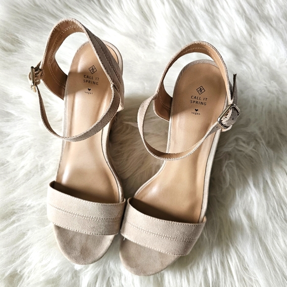 Call It Spring taupe wedges, size 7.5 - Picture 2 of 9